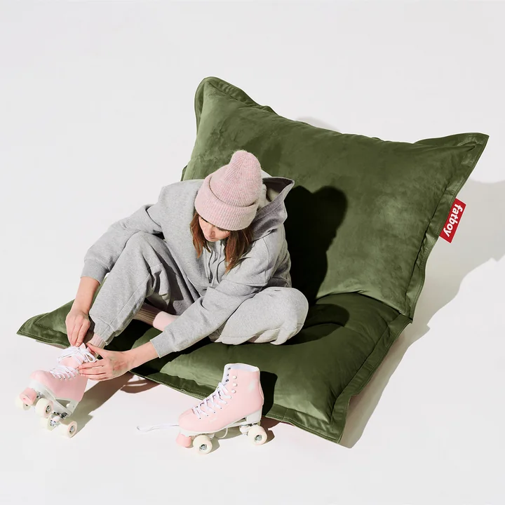 Fatboy - Housse pour Original Slim Velvet Pouf, vert foncé