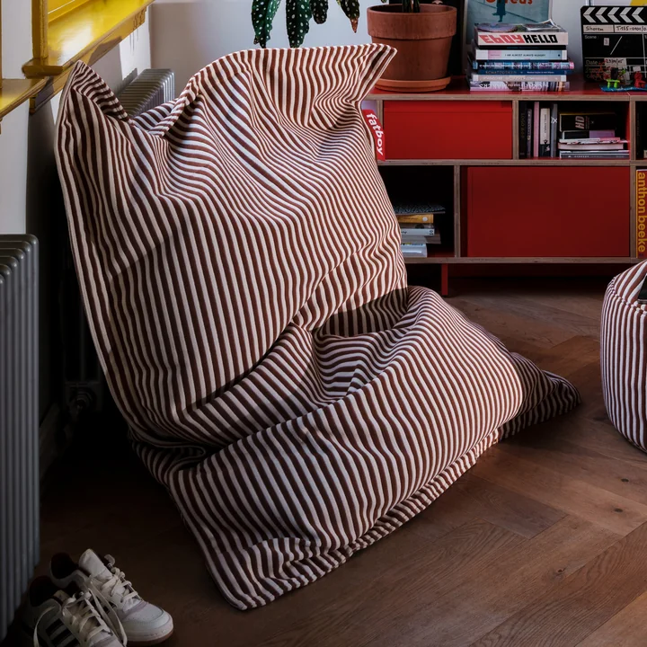 Fatboy - Housse pour le pouf Original Slim Terry, cognac/crème