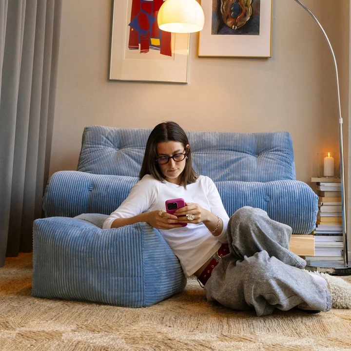 Karup - Buddy Kids Pouf, 50 x 50 cm, hazy blue (554)