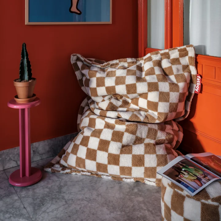 Fatboy - Pouf Original Slim Teddy, couleur amande crème