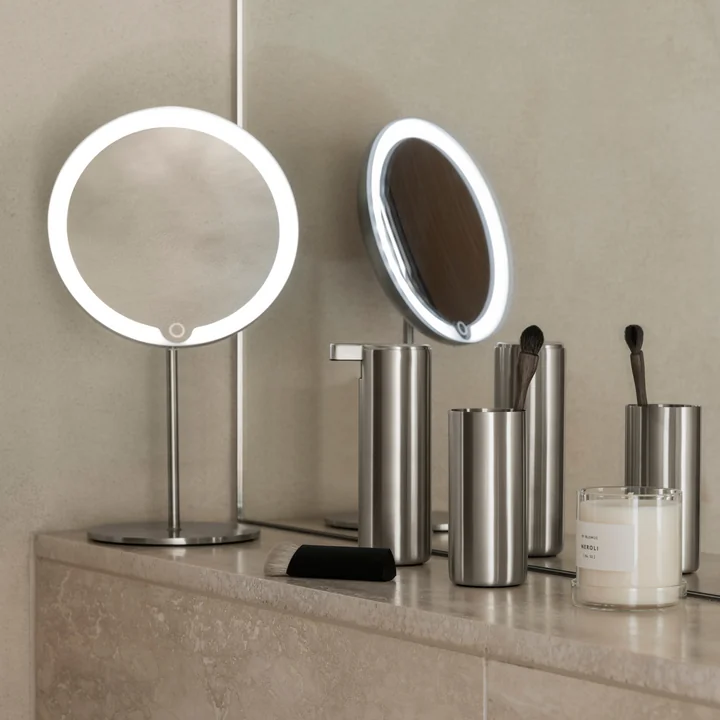 Blomus - Distributeur de savon et verre à brosse à dents « Modo », en acier inoxydable