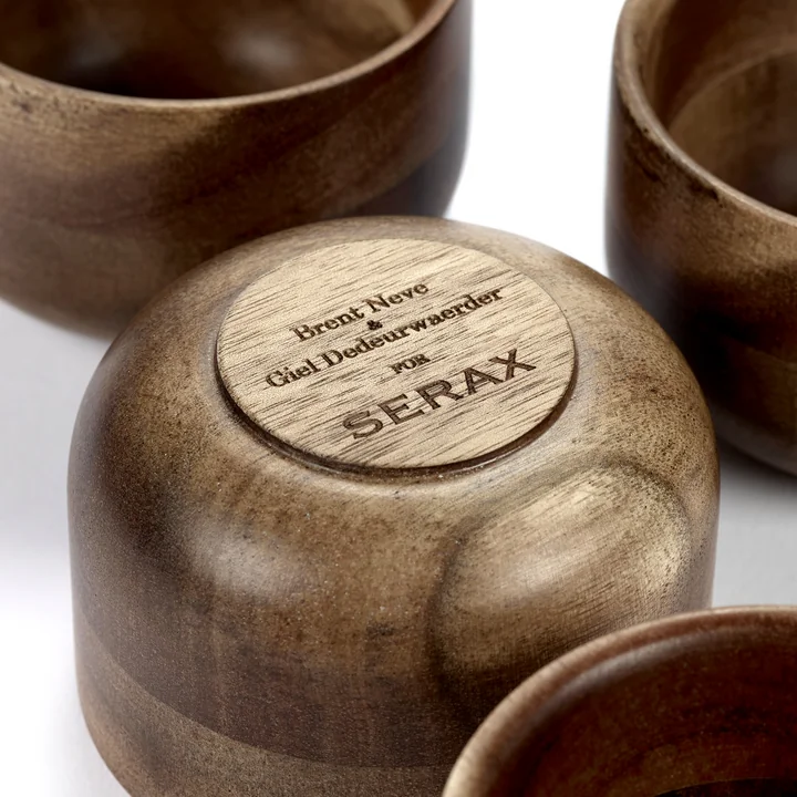 Serax - Tasse « Collage », 150 ml, bois d'acacia (lot de 4)