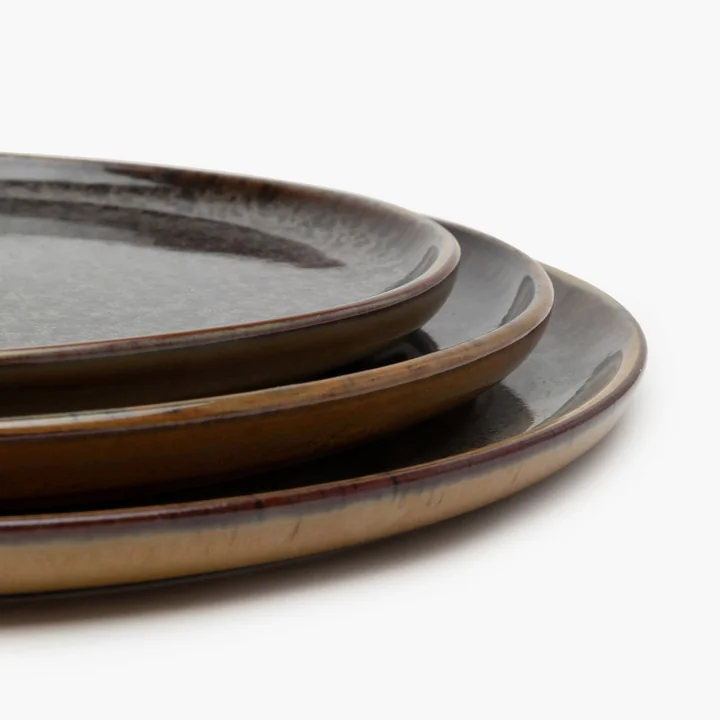 Serax - Assiettes Surface, Ø 24 cm, gris indi (lot de 4)