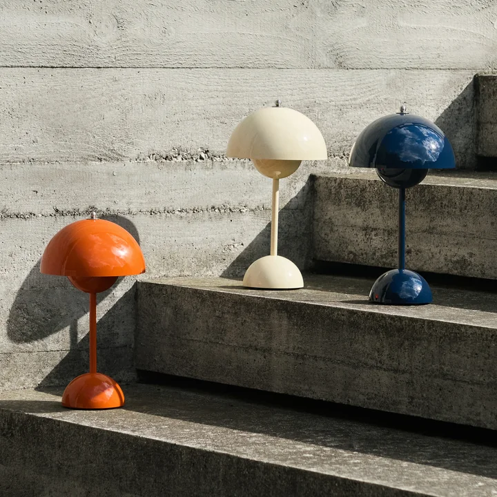 & Tradition - Lampes de table rechargeables « Flowerpot » VP9 avec câble de recharge magnétique 2026