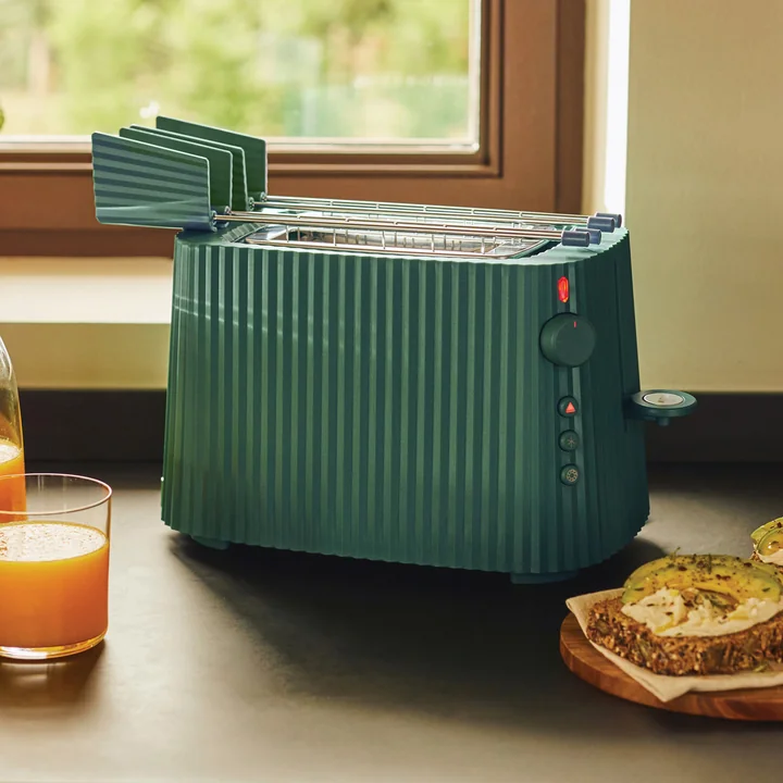 Alessi - Pince à toast pour grille-pain Plissé, verte (lot de 2)