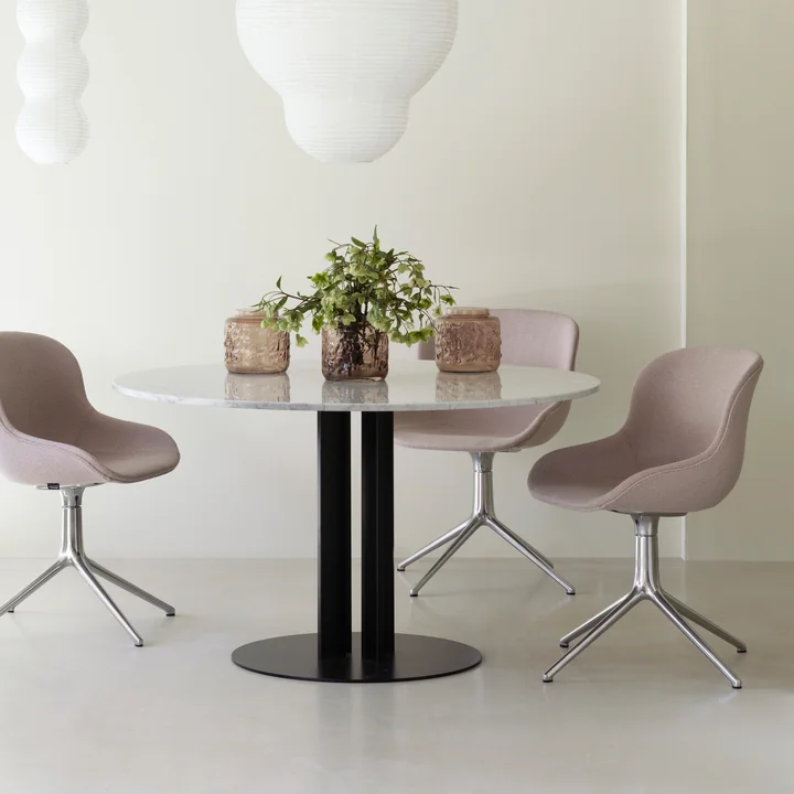 Normann Copenhagen - Table « Scala », Ø 130 x H 75 cm, marbre blanc