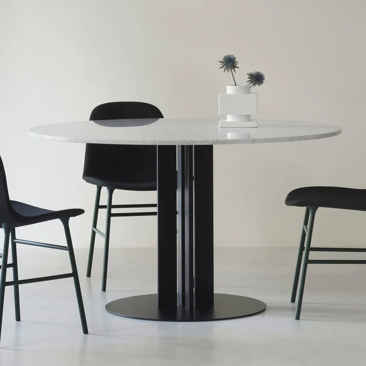 Normann Copenhagen - Table « Scala », Ø 130 x H 75 cm, marbre blanc