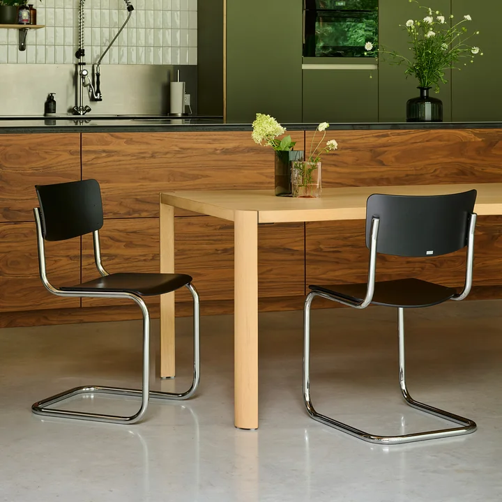 Thonet - Chaise « S 43 », chrome / noir (TP 29)