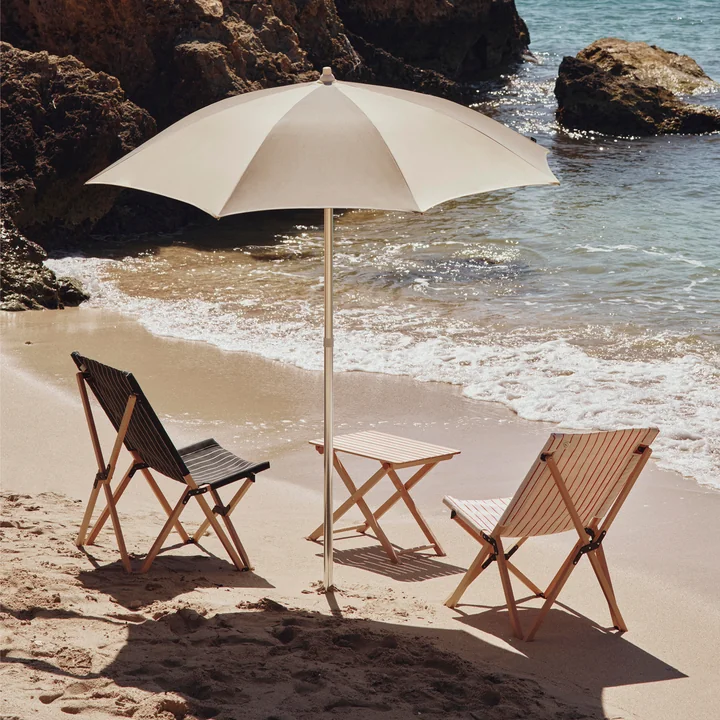 HAY - Parasol « Terrazza », octogonal, Ø 200 cm, blanc cassé / gris