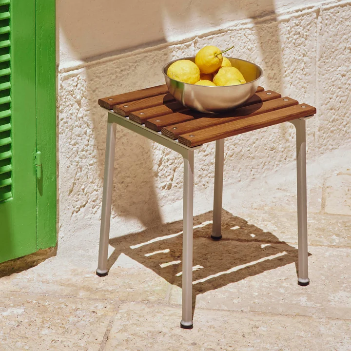 HAY - Tabouret d'extérieur « Traverse », aluminium / frêne huilé