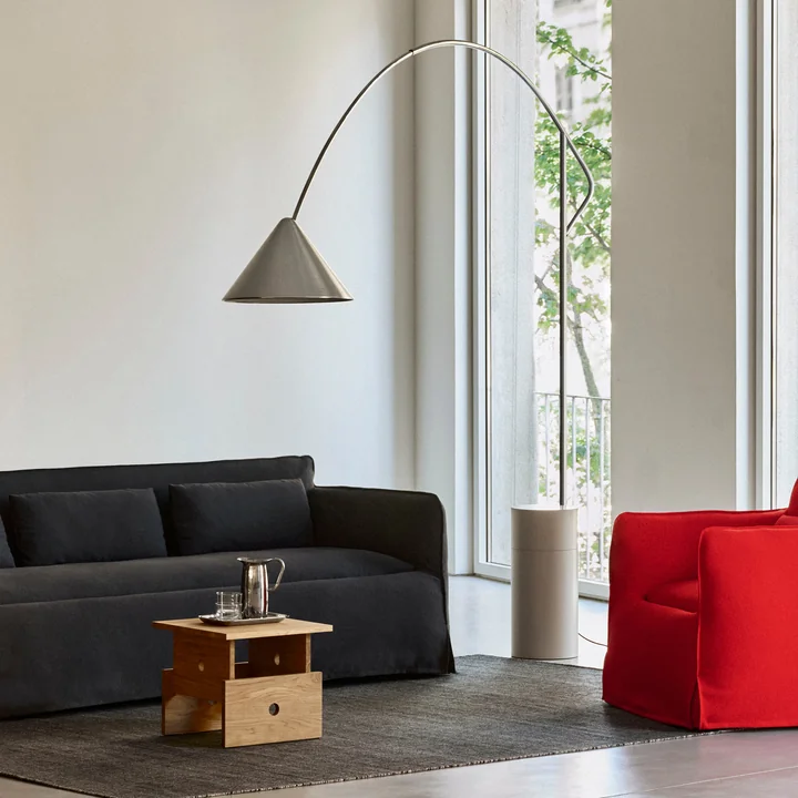 HAY - Lampadaire « Compass », en aluminium brossé