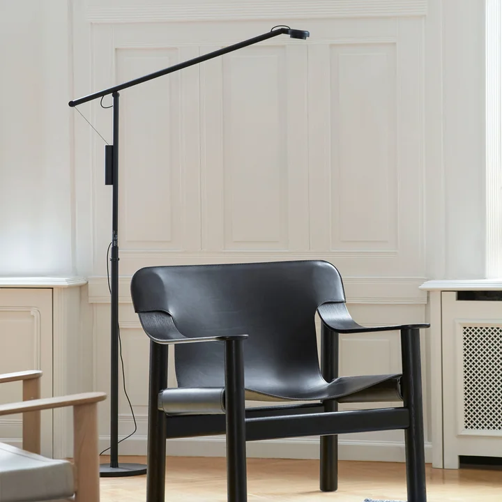 HAY - Lampadaire « Fifty-Fifty », noir mat