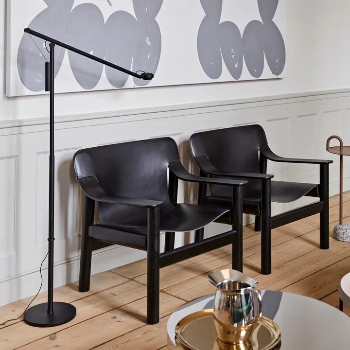 HAY - Lampadaire « Fifty-Fifty », noir mat