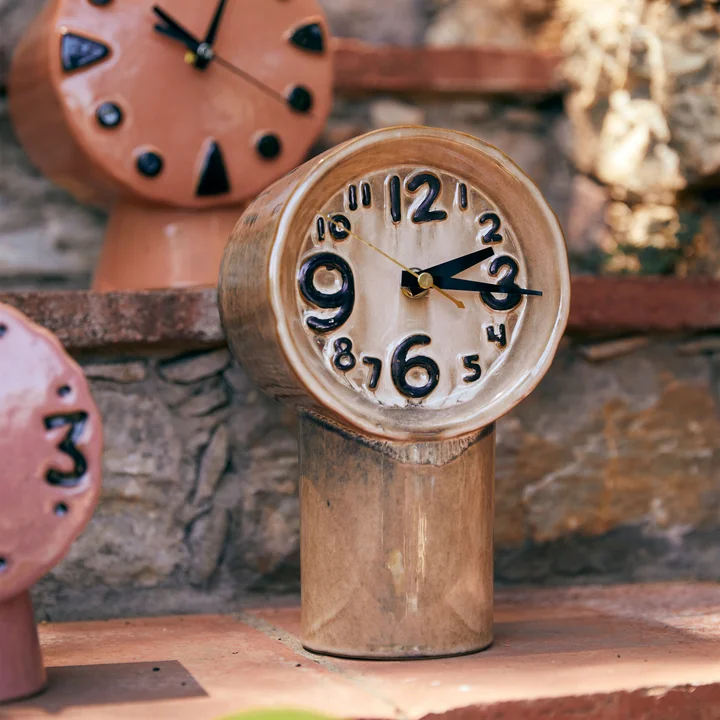 HKliving - Montre rétro en céramique, couleur crème