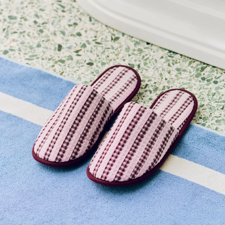 HAY - Chaussons « Waffle », rayures rose vif
