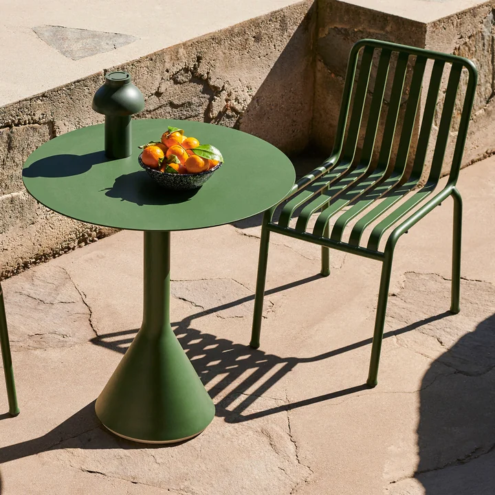 HAY - Table Palissade Cone, Ø 90 x H 74 cm, couleur olive