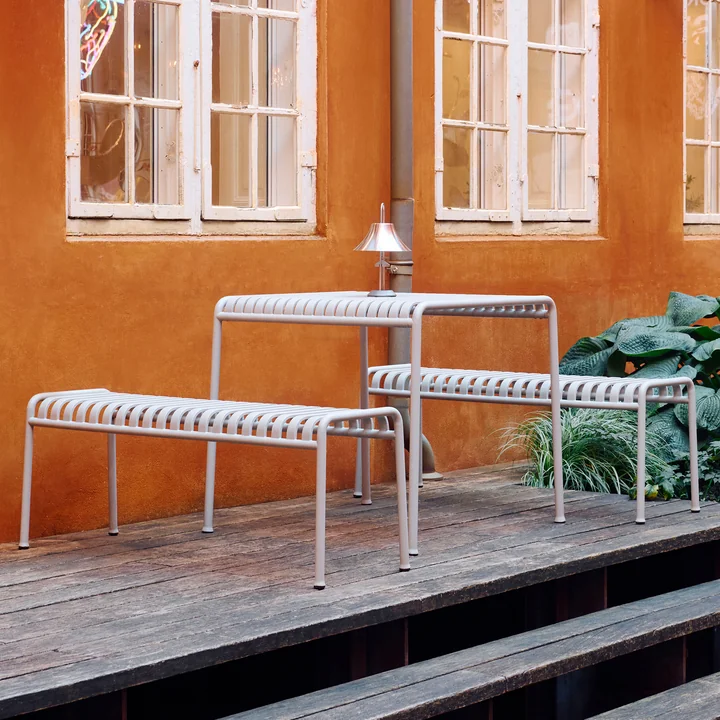 HAY - Palissade Table carrée et banc, gris ciel