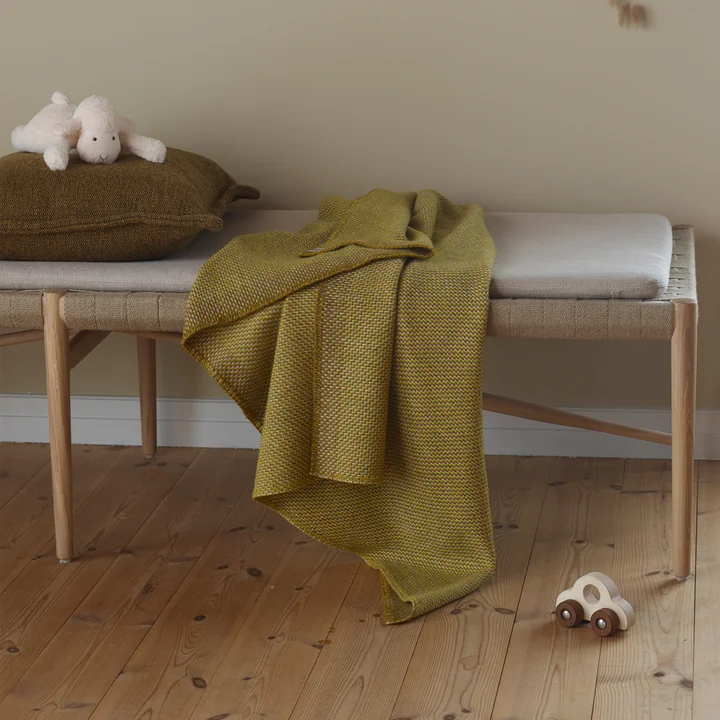 Røros Tweed - Couverture en laine Una 200 x 150 cm, ocre