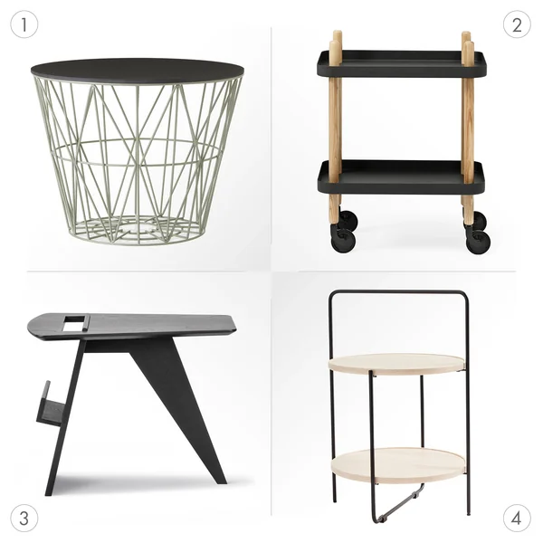 Table d'appoint avec des fonctions supplémentaires