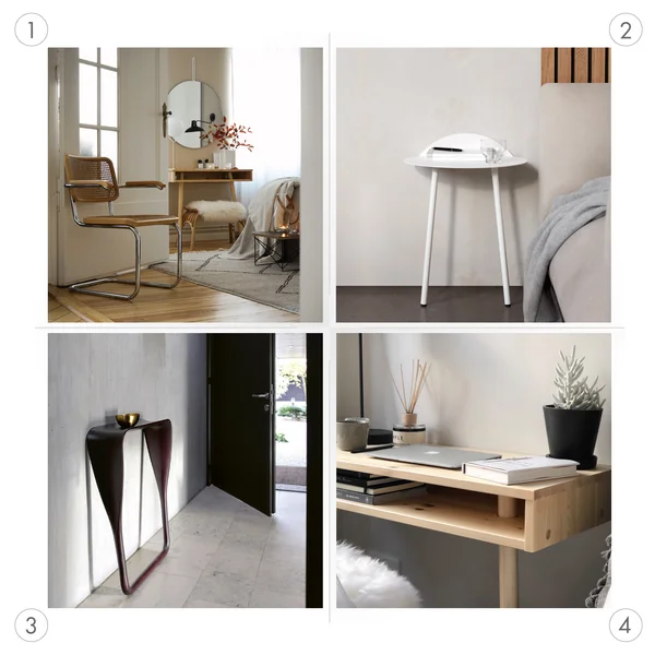 Tables consoles: différents emplacements