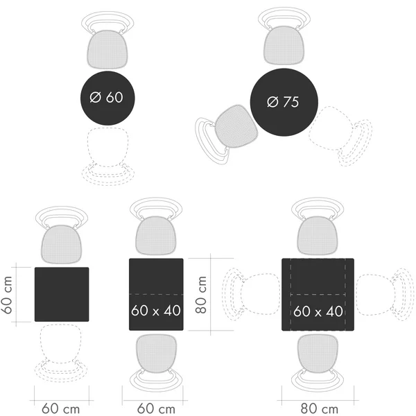 Tables de bistro : formes et sièges