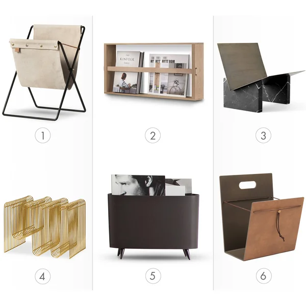 Matériaux : Porte-revues en bois, métal & Co.