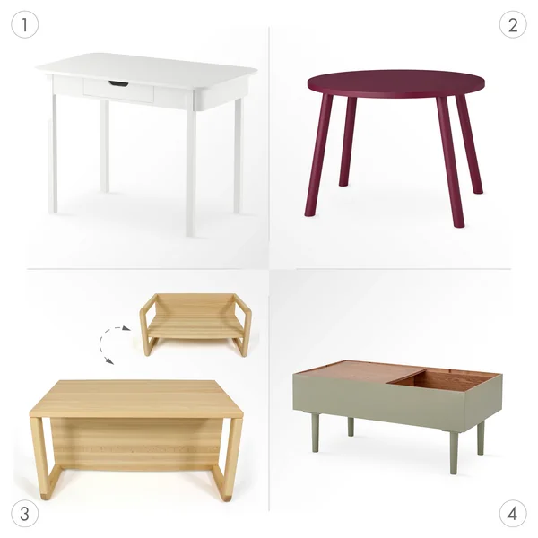 Tables pour enfants : formes et domaines d'utilisation