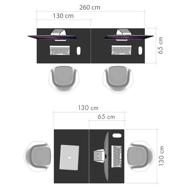 Bureau pour deux personnes