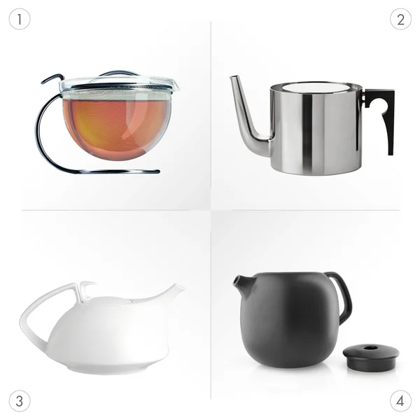 Théières en verre, en acier inoxydable, en porcelaine et en céramique