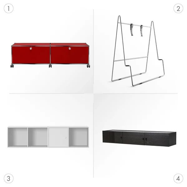 TV lowboard : suspendue, debout, ouverte ou fermée