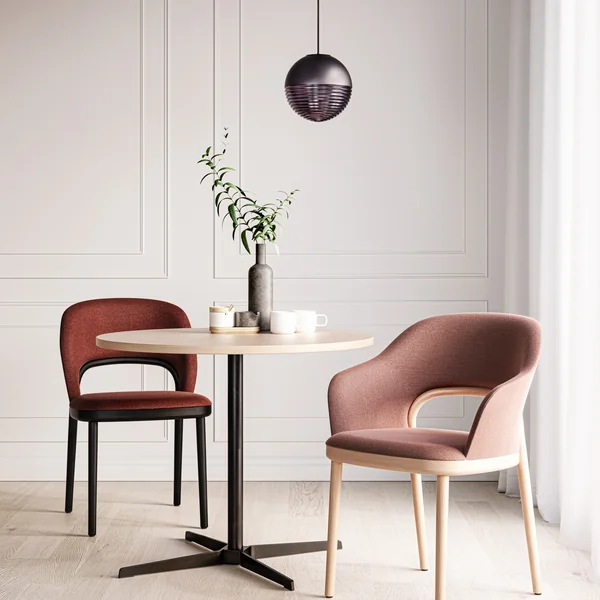 Thonet - Table de bistrot 1818, acier inoxydable / chêne